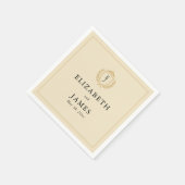 Elegante oude geldkist - Ivoor en gouden bruiloft Servet (Hoek)