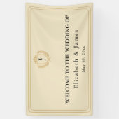 Elegante oude geldkist - Ivoor en gouden bruiloft Spandoek (Verticaal)