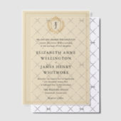 Elegante oude geldkist - Ivoor en gouden bruiloft Vellum Uitnodigingen (Offset (Uitnodiging))