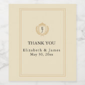 Elegante oude geldkist - Ivoor en gouden bruiloft Wijn Etiket (Enkel label)