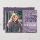 Elegante oude lavendel foto Afstuderen uitnodiging (Voorkant / Achterkant)