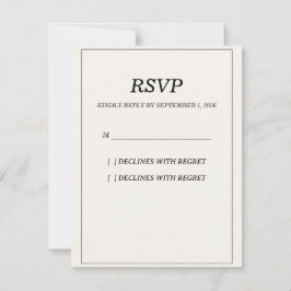 Elegante Oude-Rijkdom Bruiloft RSVP-reactiekaart RSVP Kaartje