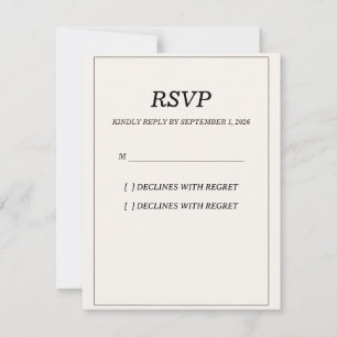 Elegante Oude-Rijkdom Bruiloft RSVP-reactiekaart RSVP Kaartje