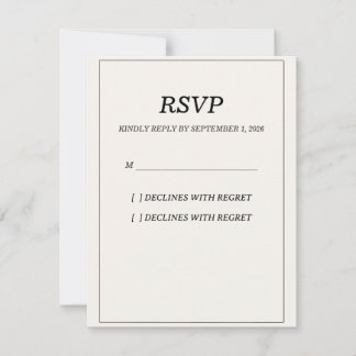 Elegante Oude-Rijkdom Bruiloft RSVP-reactiekaart RSVP Kaartje