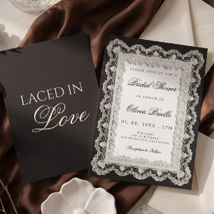 Elegante Oude Rijkdom met Kanten Liefde Bruidsmeis Kaart