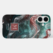 Elegante oude Roos en Emerald Silk Water Typografi Case-Mate iPhone Case (Achterkant (horizontaal))