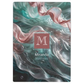 Elegante oude Roos en Emerald Silk Water Typografi Klembord (Achterkant)