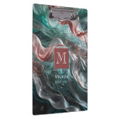 Elegante oude Roos en Emerald Silk Water Typografi Klembord (Rechts)