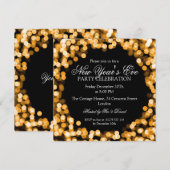 Elegante oudejaarsavond gouden sprankelende lichte kaart (Voorkant / Achterkant)
