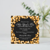 Elegante oudejaarsavond gouden sprankelende lichte kaart (Staand voorkant)