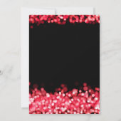 Elegante oudejaarsavond rode glinsterende lichten kaart (Achterkant)