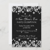 Elegante oudejaarsavond Winter Sparkle Black Kaart (Voorkant)