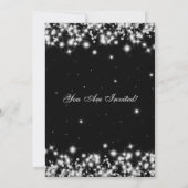 Elegante oudejaarsavond Winter Sparkle Black Kaart (Achterkant)