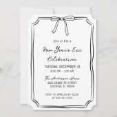 Elegante oudejaarsfeest zwart-witte boog kaart (Voorkant)