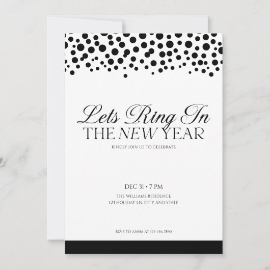 Elegante oudejaarsuitnodiging feestdagenkaart (Voorkant)