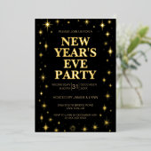 Elegante oudejaarsviering Folie-uitnodiging Folie Uitnodiging (Staand Voorkant)