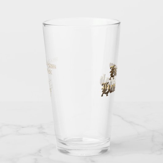 Elegante Oudengelse Lettering Gelukkig Chanoeka Glas (Rechts)