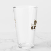 Elegante Oudengelse Lettering Gelukkig Kerstmis Glas (Rechts)