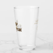 Elegante Oudengelse Lettering Gelukkig Nieuwjaar Glas (Links)
