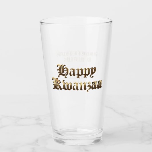 Elegante Oudengelse Lettering Happy Kwanzaa Glas (Voorkant)