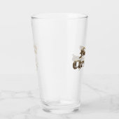 Elegante Oudengelse Lettering Vrolijk Kerstfeest Glas (Rechts)