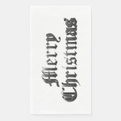 Elegante Oudengelse Lettering Vrolijk Kerstfeest Servet (Voorkant)