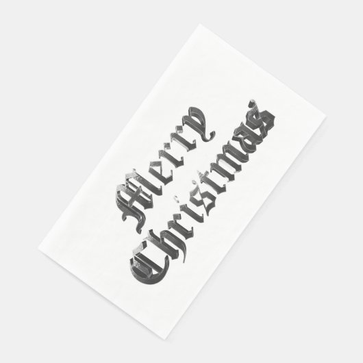 Elegante Oudengelse Lettering Vrolijk Kerstfeest Servet (Hoek)