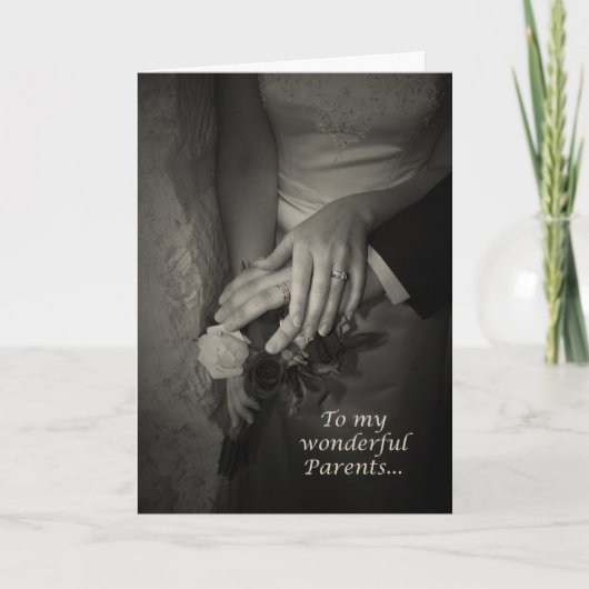 Elegante Ouders Bedankt voor Hulp bij Huwelijk Kaa (Voorkant)