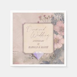 Elegante ouderwetse 60e diamanten bruiloft servet