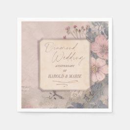 Elegante ouderwetse 60e diamanten bruiloft servet