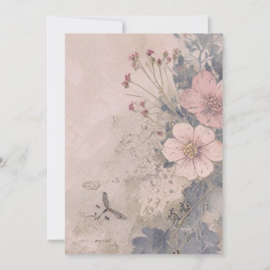 Elegante ouderwetse 60e diamanten huwelijksjubileu kaart (Achterkant)