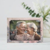 Elegante ouderwetse bruiloft dank u kaart (Staand voorkant)