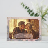 Elegante ouderwetse bruiloft dank u kaart (Staand voorkant)