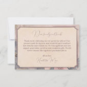 Elegante ouderwetse bruiloft dank u kaart (Achterkant)