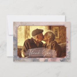 Elegante ouderwetse bruiloft dank u kaart