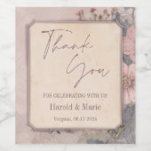 Elegante ouderwetse diamanten bruiloft wijn etiket (Enkel label)