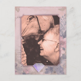 Elegante ouderwetse Save the Date-fotoansichtkaart Briefkaart