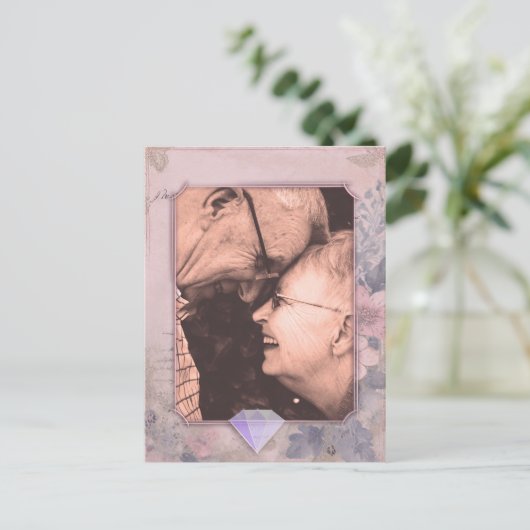 Elegante ouderwetse Save the Date-fotoansichtkaart Briefkaart (Staand voorkant)