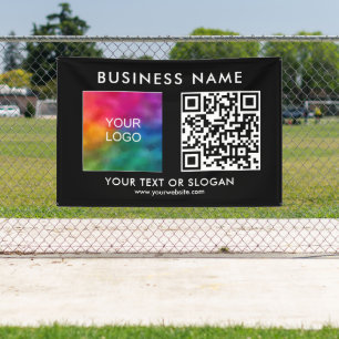 Elegante Outdoor Custom Business Logo QR Code Spandoek