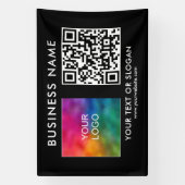 Elegante Outdoor Custom Business Logo QR Code Spandoek (Verticaal)