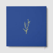 Elegante ovale foto Elegante bruiloft Blauw Custom Gastenboek (Achterkant)