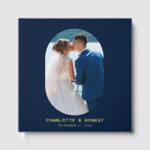 Elegante ovale foto Elegante bruiloft op maat Gastenboek (Voorkant)