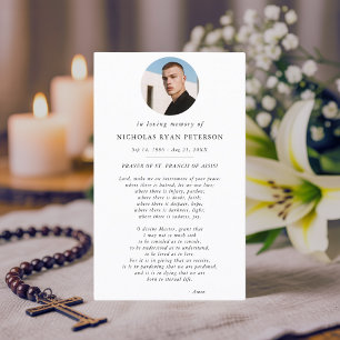 Elegante ovale foto Katholieke St Francis Prayer K Visitekaartje