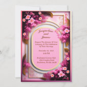 Elegante Ovale Roze Wildflower Kaart (Voorkant)