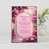 Elegante Ovale Roze Wildflower Kaart (Staand voorkant)