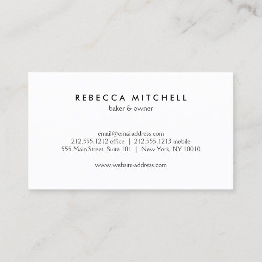 Elegante Oven Mitt Logo voor Bakkerij, Gebakken Go Visitekaartje (Achterkant)