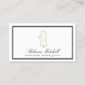 Elegante Oven Mitt Logo voor Bakkerij, Gebakken Go Visitekaartje (Voorkant)