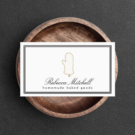 Elegante Oven Mitt Logo voor Bakkerij, Gebakken Go Visitekaartje