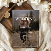 Elegante Overlay Eenvoudige Fotobruiloft Kaart