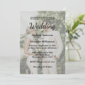 Elegante Overlay Foto Bruiloft Kaart (Staand voorkant)